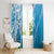 Hawaii Puakenikeni And Maile Lei Window Curtain Blue Polynesian Shark Tattoo DT05