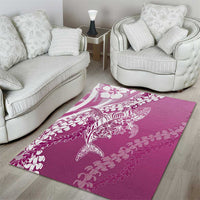 Hawaii Puakenikeni And Maile Lei Area Rug Pink Polynesian Shark Tattoo DT05