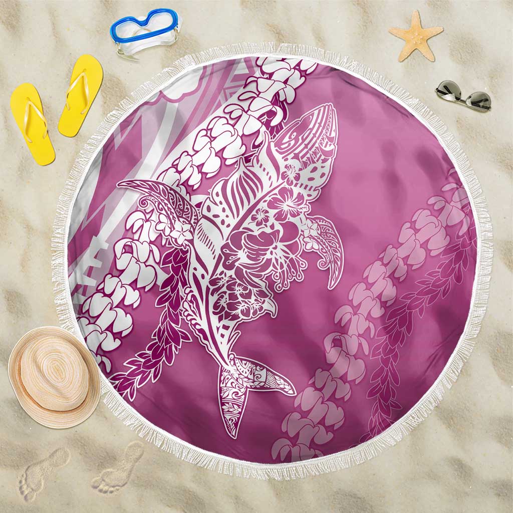 Hawaii Puakenikeni And Maile Lei Beach Blanket Pink Polynesian Shark Tattoo DT05