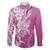 Hawaii Puakenikeni And Maile Lei Family Matching Mermaid Dress and Hawaiian Shirt Pink Polynesian Shark Tattoo DT05