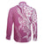 Hawaii Puakenikeni And Maile Lei Family Matching Mermaid Dress and Hawaiian Shirt Pink Polynesian Shark Tattoo DT05
