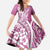 Hawaii Puakenikeni And Maile Lei Family Matching Off Shoulder Maxi Dress and Hawaiian Shirt Pink Polynesian Shark Tattoo DT05