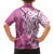 Hawaii Puakenikeni And Maile Lei Family Matching Tank Maxi Dress and Hawaiian Shirt Pink Polynesian Shark Tattoo DT05