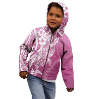 Hawaii Puakenikeni And Maile Lei Kid Hoodie Pink Polynesian Shark Tattoo DT05