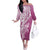 Hawaii Puakenikeni And Maile Lei Off The Shoulder Long Sleeve Dress Pink Polynesian Shark Tattoo DT05