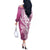 Hawaii Puakenikeni And Maile Lei Off The Shoulder Long Sleeve Dress Pink Polynesian Shark Tattoo DT05