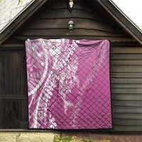 Hawaii Puakenikeni And Maile Lei Quilt Pink Polynesian Shark Tattoo DT05