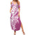 Hawaii Puakenikeni And Maile Lei Summer Maxi Dress Pink Polynesian Shark Tattoo DT05