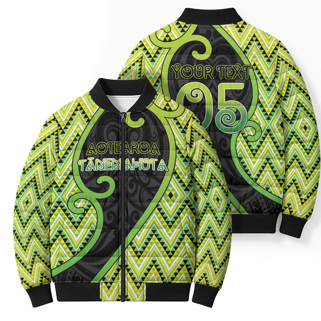Custom Aotearoa Atua Tanemahuta Bomber Puffer Jacket God Of Forests Koru Patterns Koru Patterns