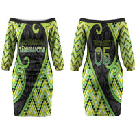 Custom Aotearoa Atua Tanemahuta Couples Matching Off The Shoulder Long Sleeve Dress and Hawaiian Shirt God Of Forests Koru Patterns Koru Patterns