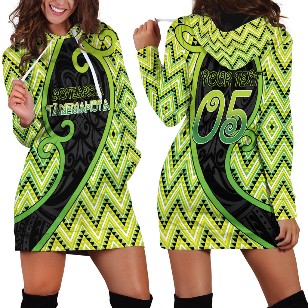 Custom Aotearoa Atua Tanemahuta Hoodie Dress God Of Forests Koru Patterns Koru Patterns