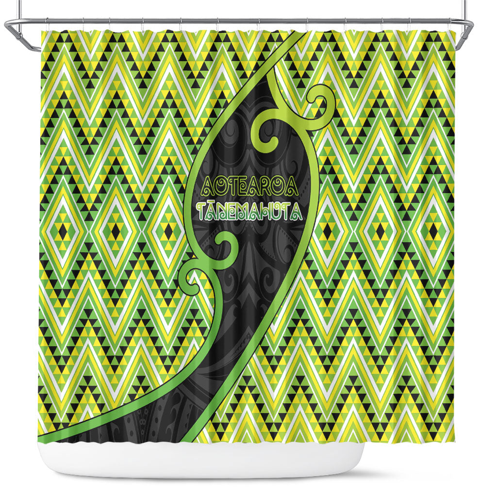 Aotearoa Atua Tanemahuta Shower Curtain God Of Forests Koru Patterns Koru Patterns