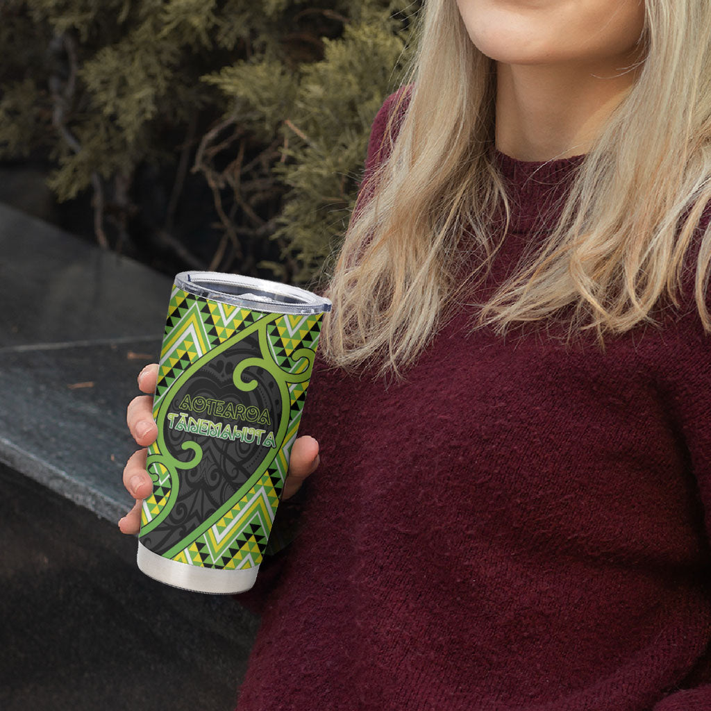 Custom Aotearoa Atua Tanemahuta Tumbler Cup God Of Forests Koru Patterns Koru Patterns