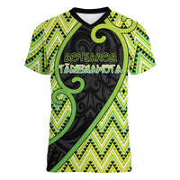 Custom Aotearoa Atua Tanemahuta Women V-Neck T-Shirt God Of Forests Koru Patterns Koru Patterns
