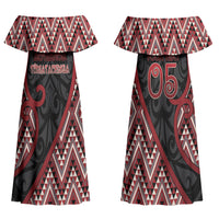 Custom Aotearoa Atua Tumatauenga Couples Matching Off Shoulder Maxi Dress and Hawaiian Shirt God Of War Koru Patterns