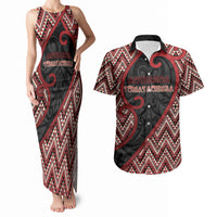 Custom Aotearoa Atua Tumatauenga Couples Matching Tank Maxi Dress and Hawaiian Shirt God Of War Koru Patterns