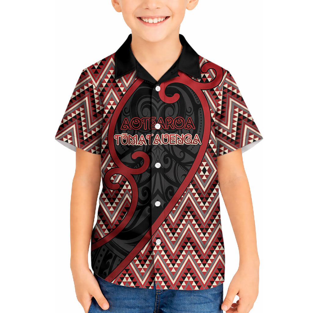 Custom Aotearoa Atua Tumatauenga Kid Hawaiian Shirt God Of War Koru Patterns
