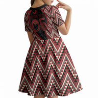 Custom Aotearoa Atua Tumatauenga Kid Short Sleeve Dress God Of War Koru Patterns