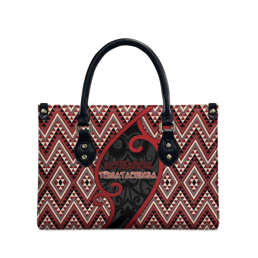 Aotearoa Atua Tumatauenga Leather Bag God Of War Koru Patterns