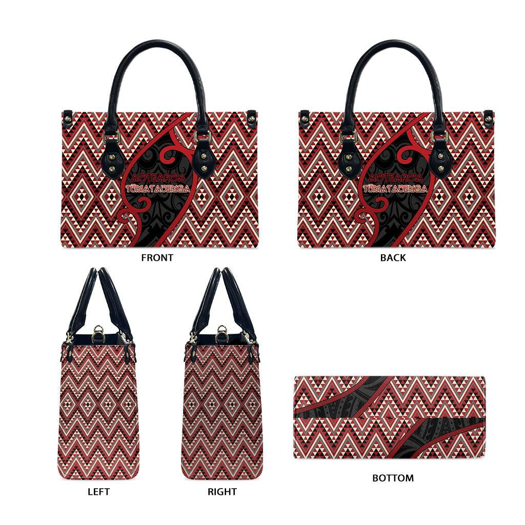 Aotearoa Atua Tumatauenga Leather Bag God Of War Koru Patterns
