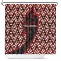 Aotearoa Atua Tumatauenga Shower Curtain God Of War Koru Patterns
