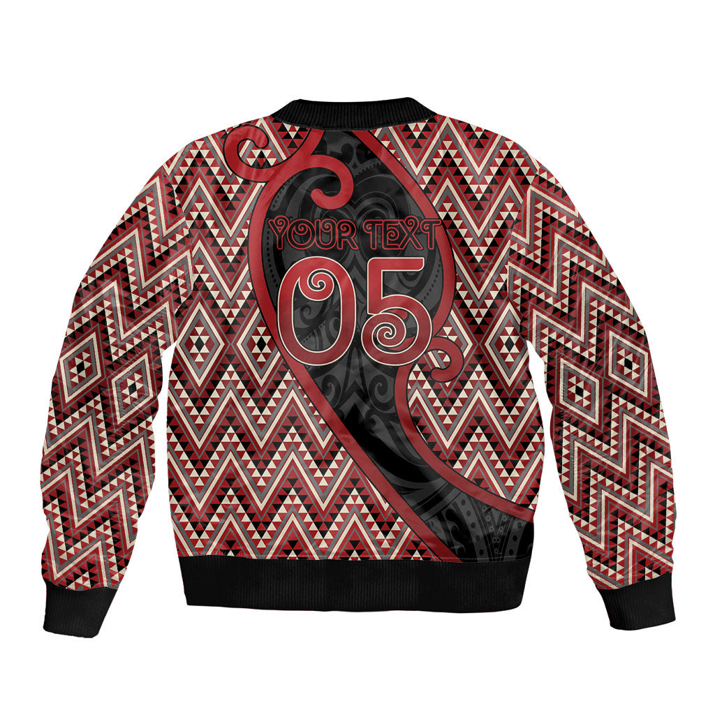 Custom Aotearoa Atua Tumatauenga Sleeve Zip Bomber Jacket God Of War Koru Patterns