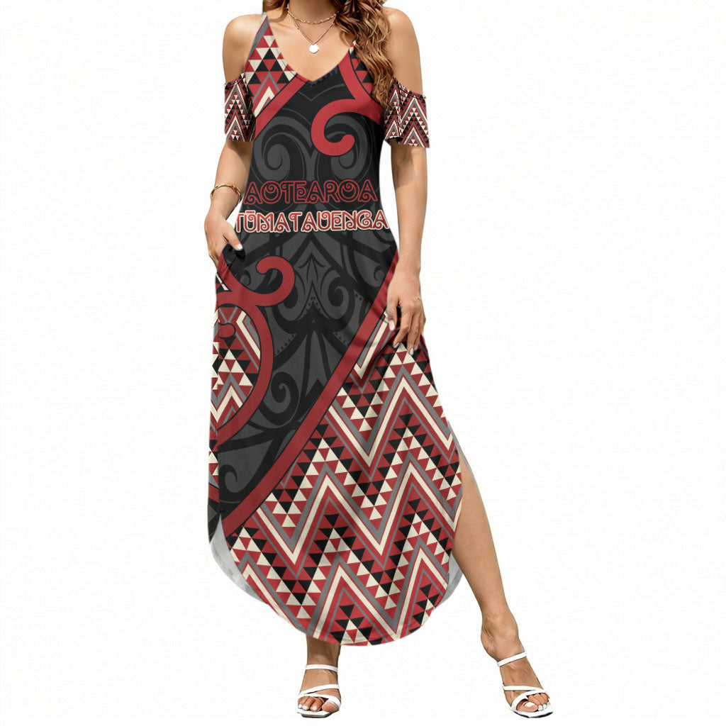 Custom Aotearoa Atua Tumatauenga Summer Maxi Dress God Of War Koru Patterns