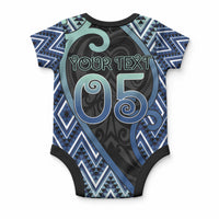 Custom Aotearoa Atua Tangaroa Baby Onesie God Of Ocean Koru Patterns