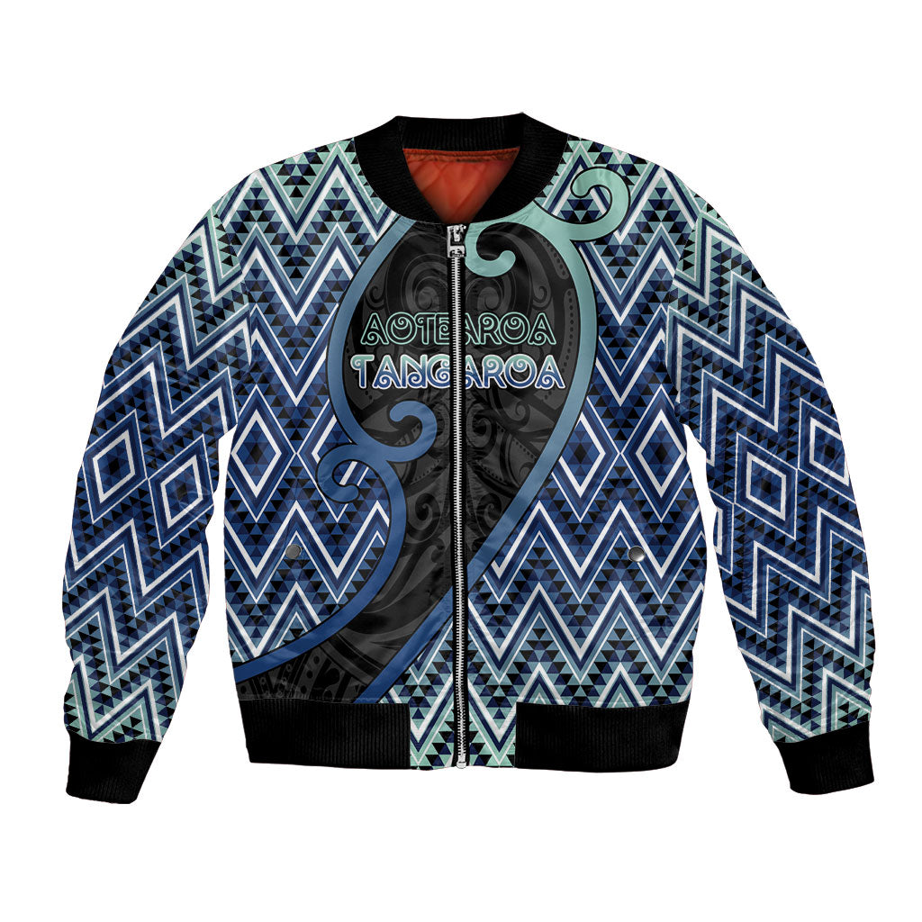 Custom Aotearoa Atua Tangaroa Bomber Jacket God Of Ocean Koru Patterns
