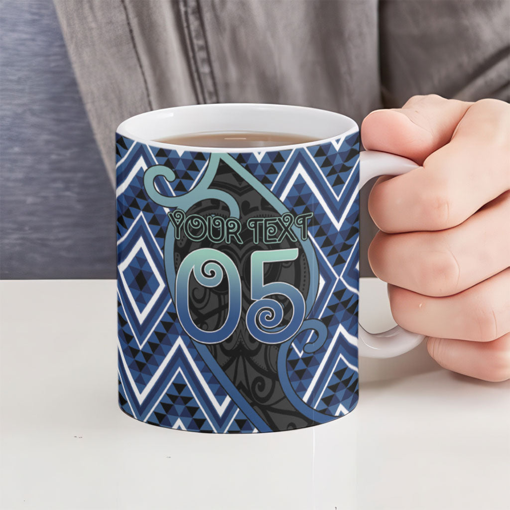 Custom Aotearoa Atua Tangaroa Ceramic Mug God Of Ocean Koru Patterns