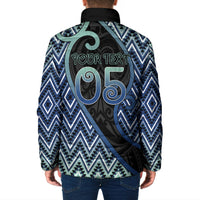 Custom Aotearoa Atua Tangaroa Padded Jacket God Of Ocean Koru Patterns