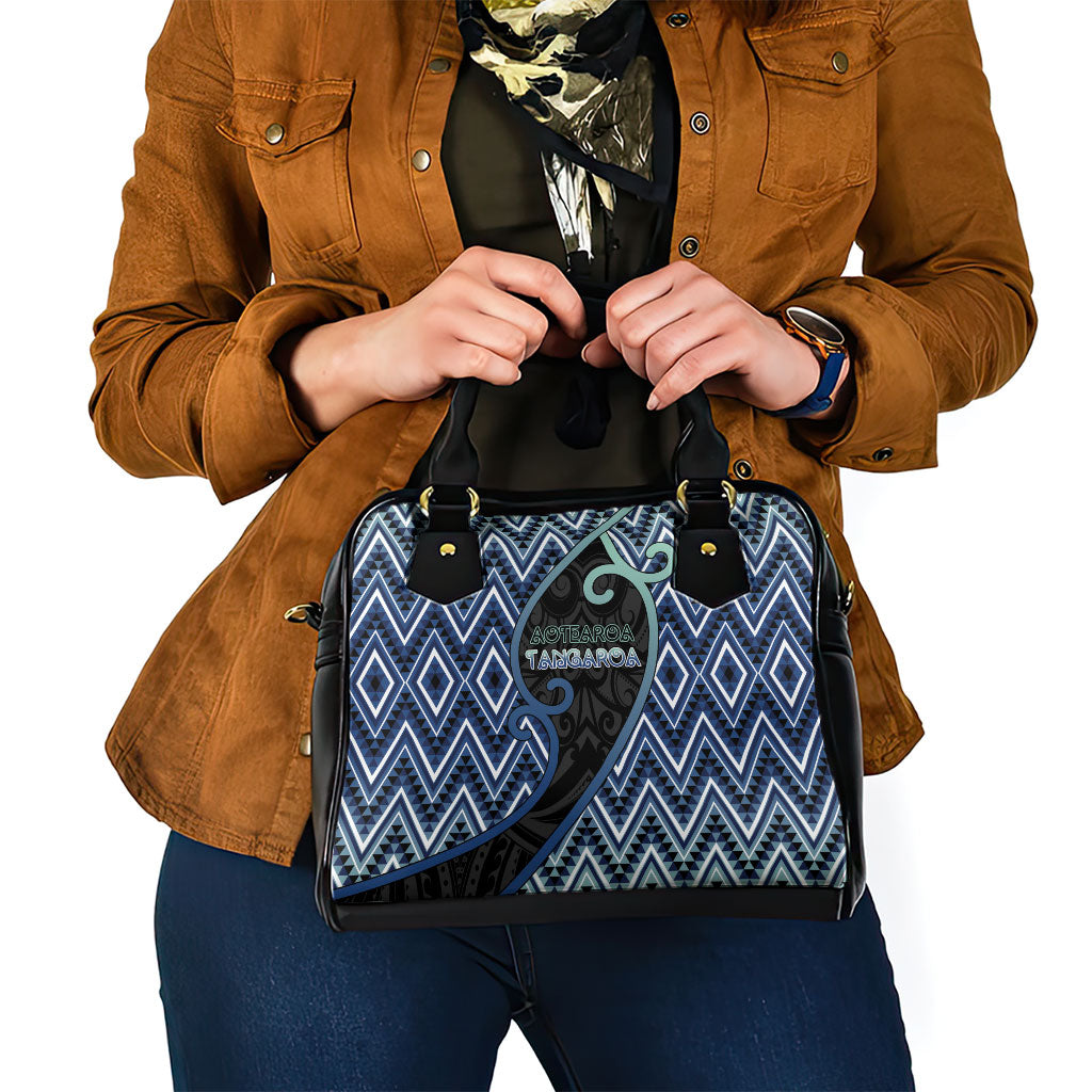 Aotearoa Atua Tangaroa Shoulder Handbag God Of Ocean Koru Patterns