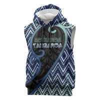 Custom Aotearoa Atua Tangaroa Sleeveless Hoodie God Of Ocean Koru Patterns