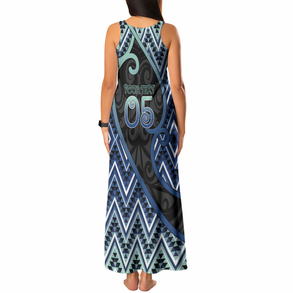 Custom Aotearoa Atua Tangaroa Tank Maxi Dress God Of Ocean Koru Patterns