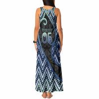 Custom Aotearoa Atua Tangaroa Tank Maxi Dress God Of Ocean Koru Patterns