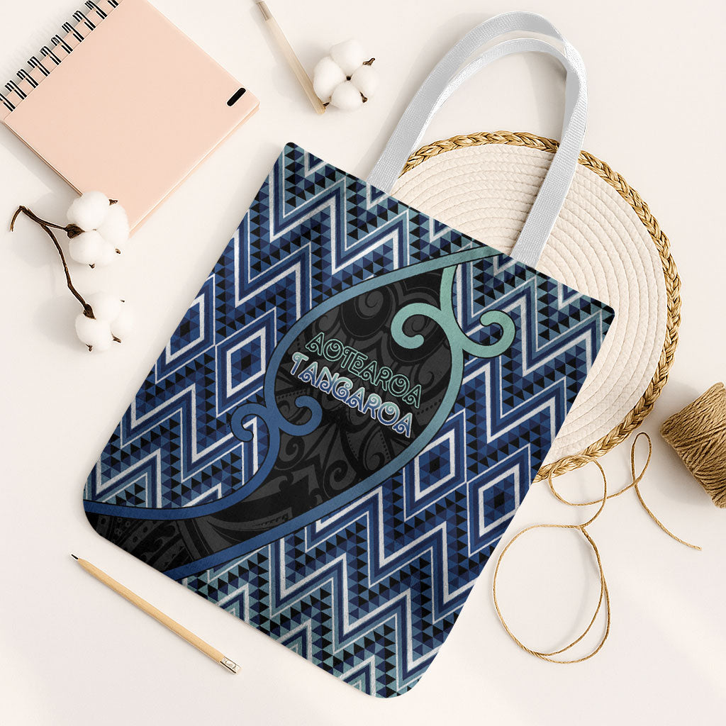 Aotearoa Atua Tangaroa Tote Bag God Of Ocean Koru Patterns