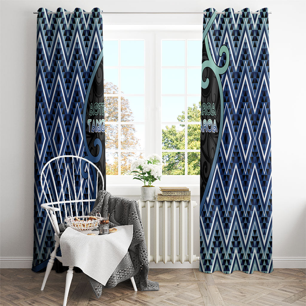 Aotearoa Atua Tangaroa Window Curtain God Of Ocean Koru Patterns