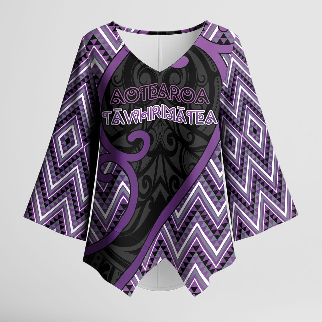 Custom Aotearoa Atua Tawhirimatea Kimono Sleeve Blouse God Of Storms Koru Patterns