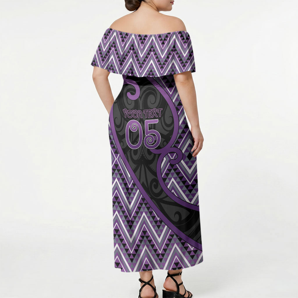 Custom Aotearoa Atua Tawhirimatea Off Shoulder Maxi Dress God Of Storms Koru Patterns