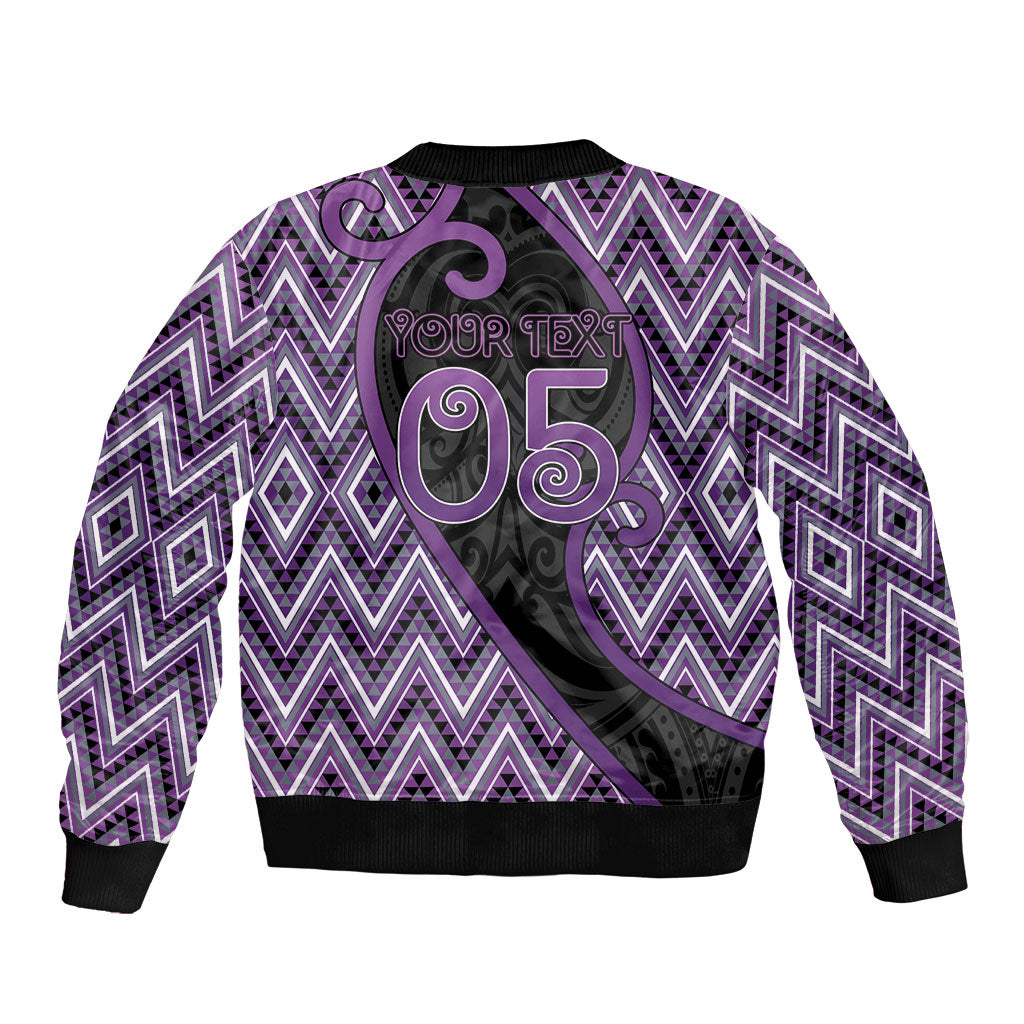 Custom Aotearoa Atua Tawhirimatea Sleeve Zip Bomber Jacket God Of Storms Koru Patterns
