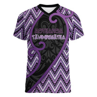 Custom Aotearoa Atua Tawhirimatea Women V-Neck T-Shirt God Of Storms Koru Patterns