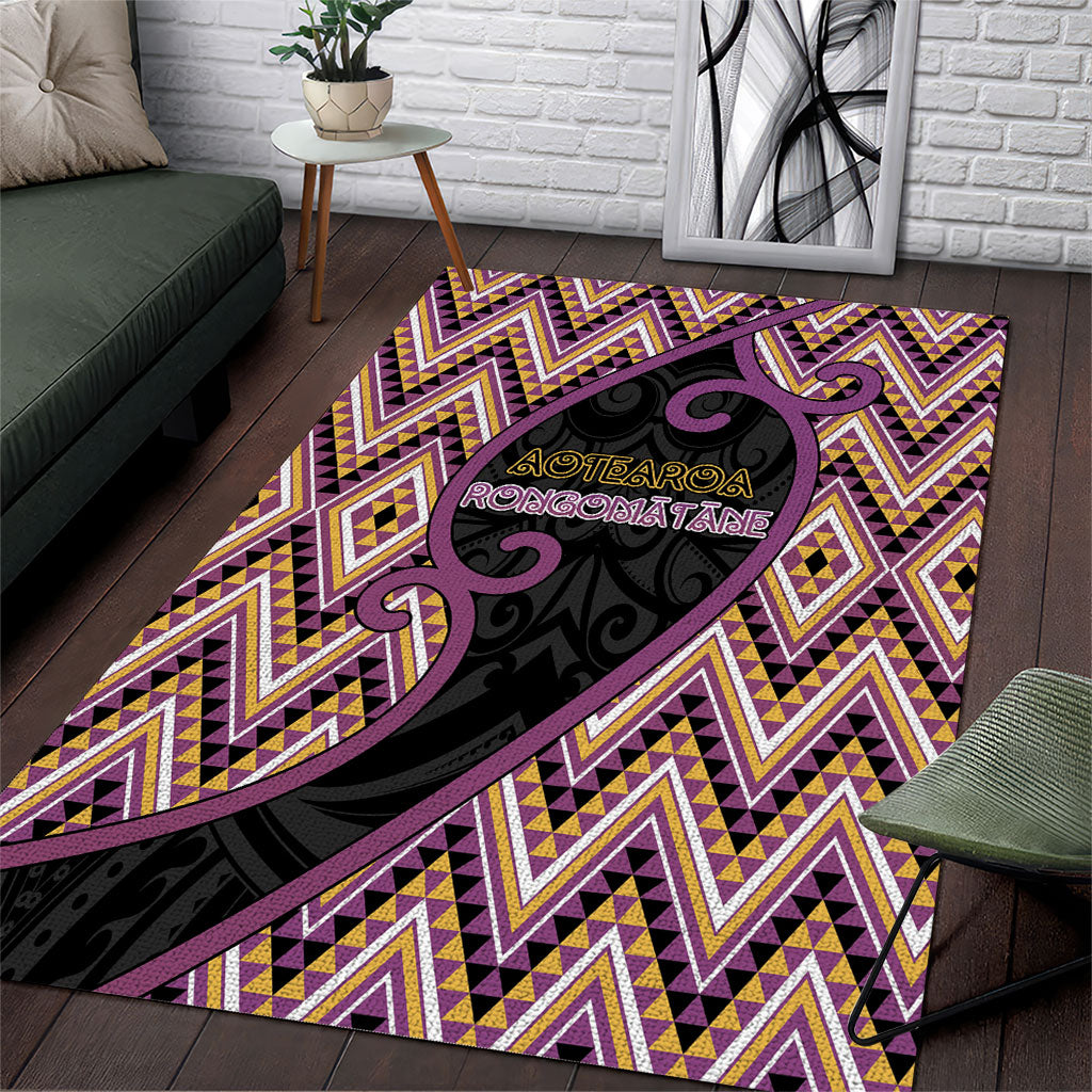 Aotearoa Atua Rongomatane Area Rug God Of Cultivated Foods Koru Patterns
