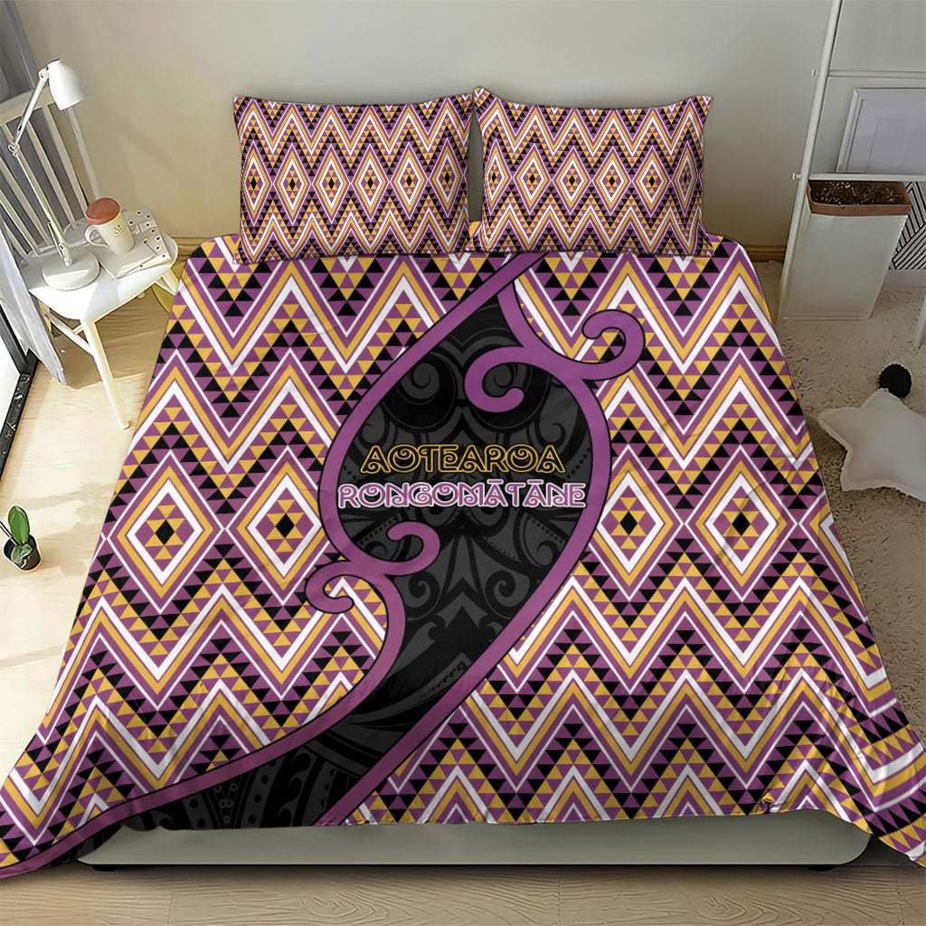 Aotearoa Atua Rongomatane Bedding Set God Of Cultivated Foods Koru Patterns
