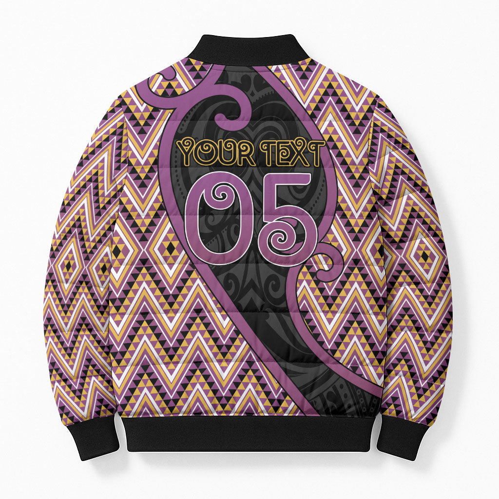 Custom Aotearoa Atua Rongomatane Bomber Puffer Jacket God Of Cultivated Foods Koru Patterns
