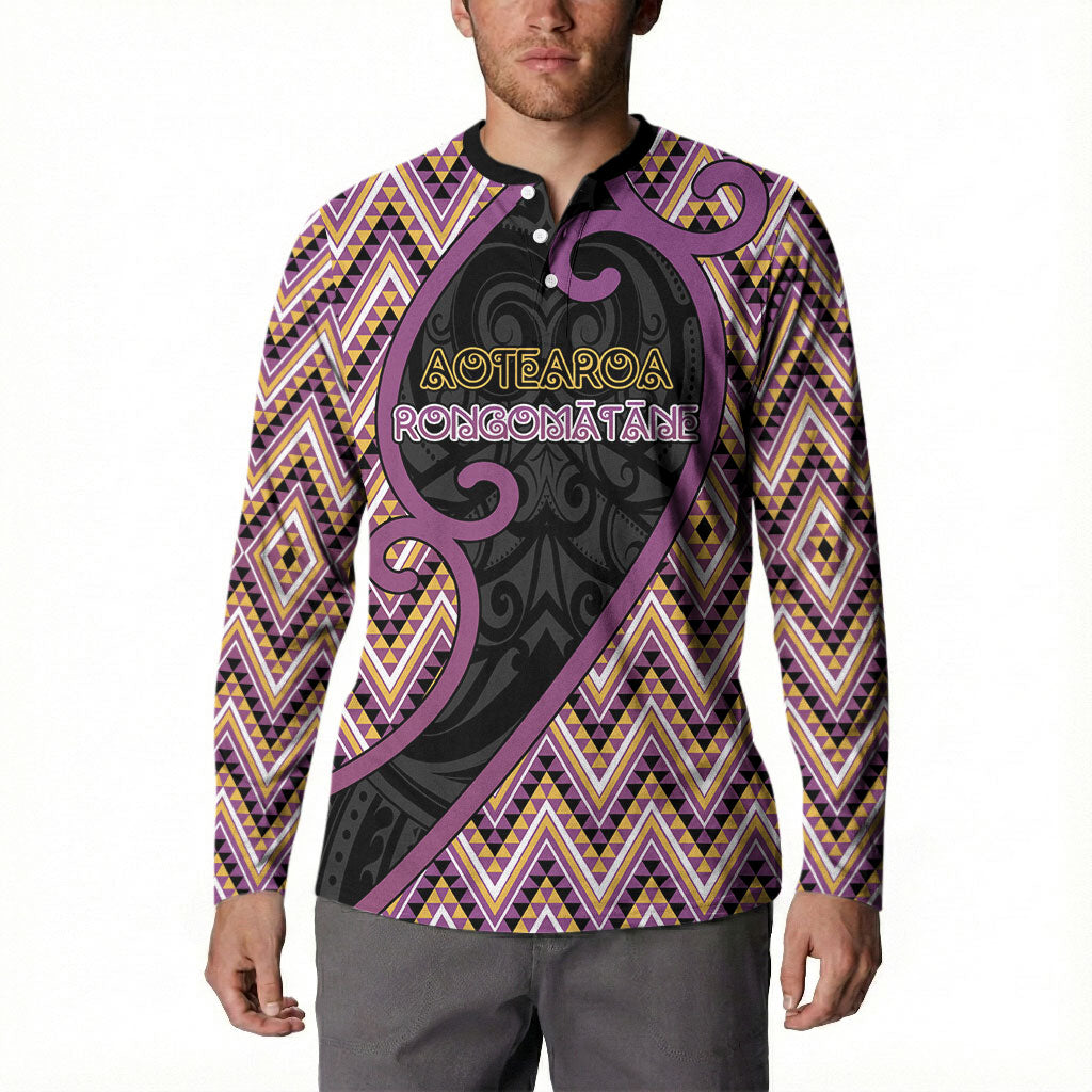 Custom Aotearoa Atua Rongomatane Button Sweatshirt God Of Cultivated Foods Koru Patterns