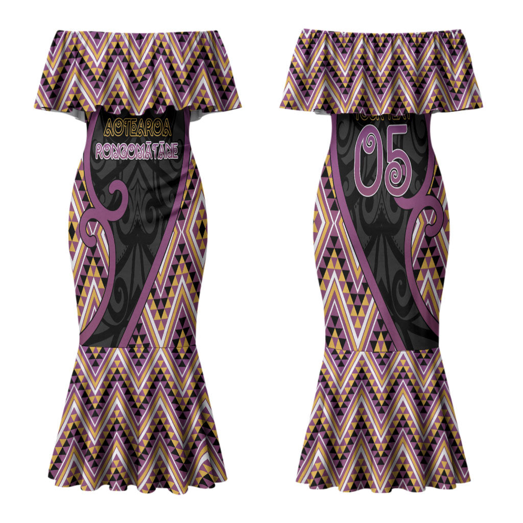 Custom Aotearoa Atua Rongomatane Family Matching Mermaid Dress and Hawaiian Shirt God Of Cultivated Foods Koru Patterns