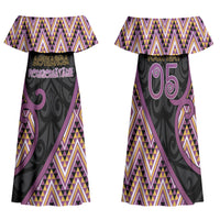 Custom Aotearoa Atua Rongomatane Family Matching Off Shoulder Maxi Dress and Hawaiian Shirt God Of Cultivated Foods Koru Patterns