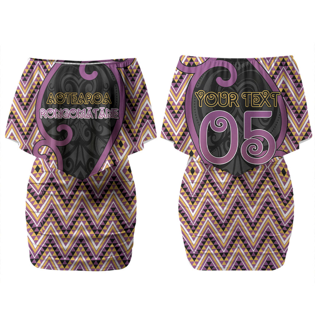 Custom Aotearoa Atua Rongomatane Family Matching Off Shoulder Short Dress and Hawaiian Shirt God Of Cultivated Foods Koru Patterns