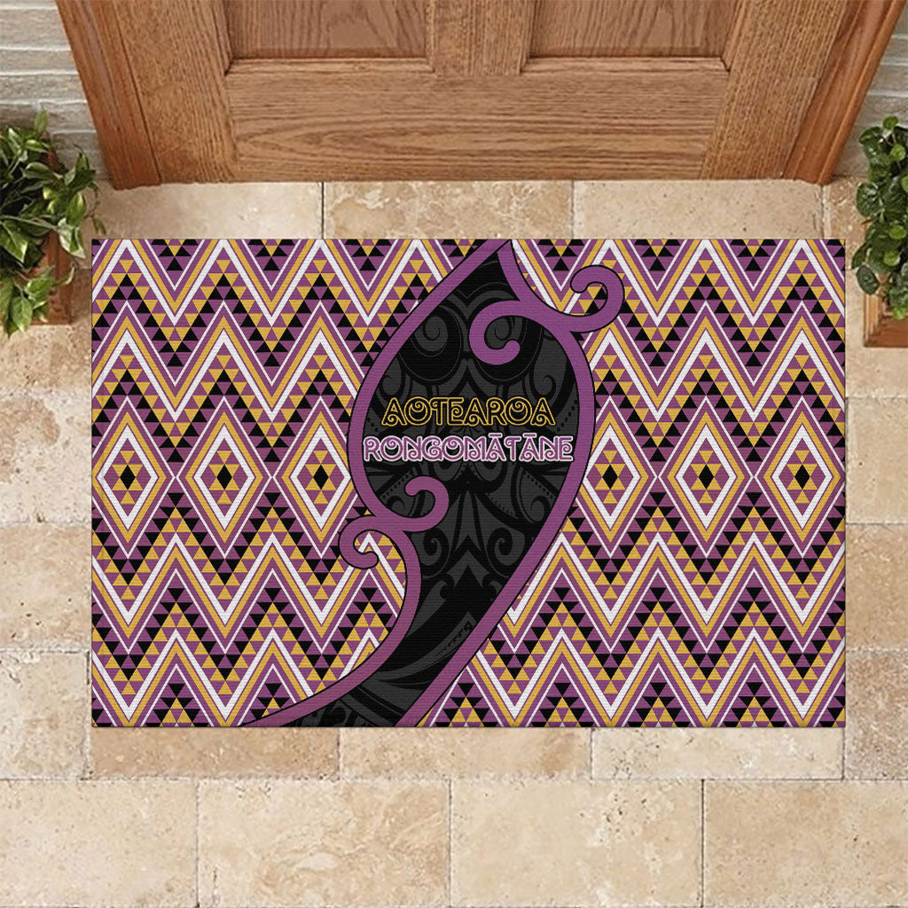 Aotearoa Atua Rongomatane Rubber Doormat God Of Cultivated Foods Koru Patterns