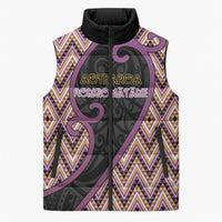Custom Aotearoa Atua Rongomatane Sleeveless Puffer Jacket God Of Cultivated Foods Koru Patterns